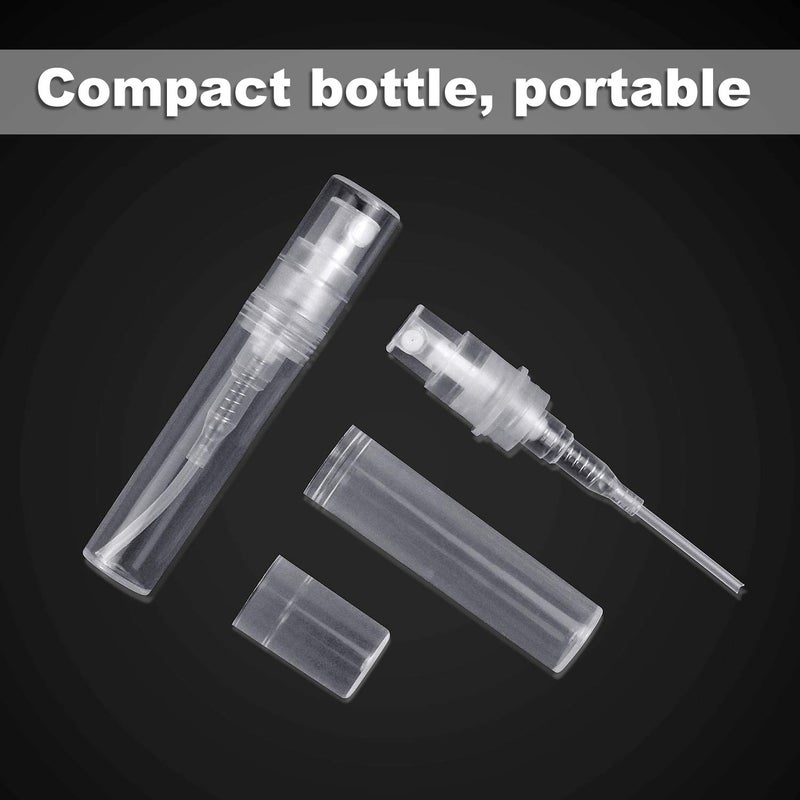 Thyores 50pcs mini perfume atomizer, clear plastic spray bottle portable fragrance spray bottle - 3ml - Image 3